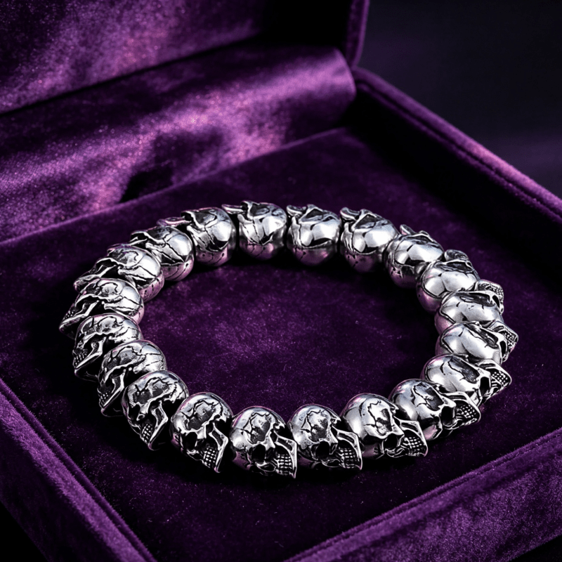 Men's Retro Punk Small Skull Bracelet